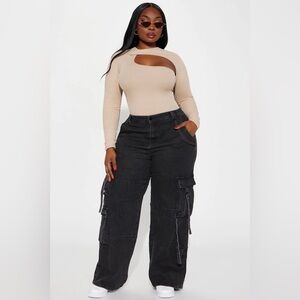 Fashion Nova Desi Mineral Wash Cargo Pants